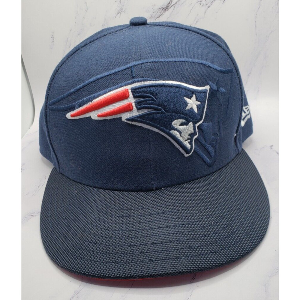 New Era New England Patriots Logo 59 Fifty Navy 7 3/8 Fitted Hat